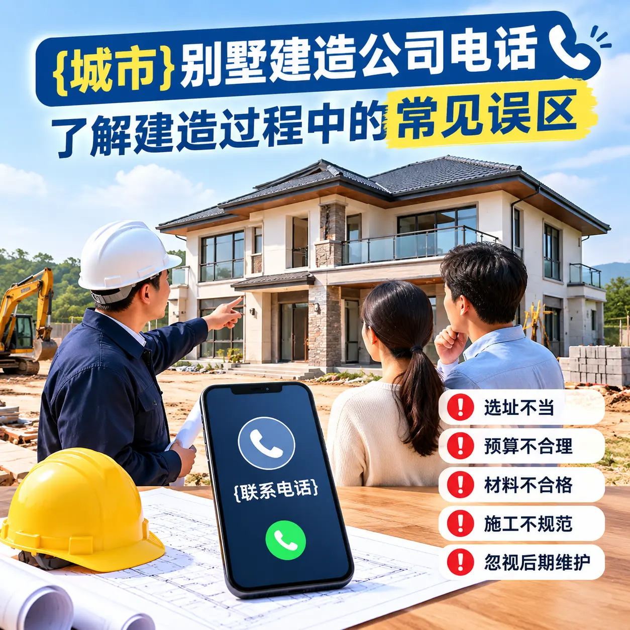 安顺别墅建造公司电话,了解建造过程中的常见误区